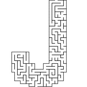J shaped maze puzzle