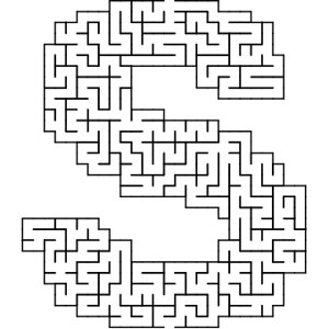 S shaped maze puzzle