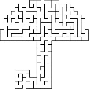Umbrella shaped maze puzzle