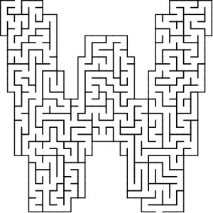 W shaped maze puzzle