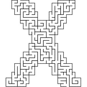 X shaped maze puzzle