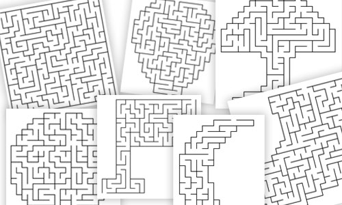 standard and shaped maze puzzle generator